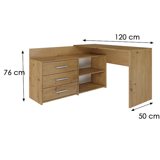 Rohový písací stôl  Dany Artisan Antracit