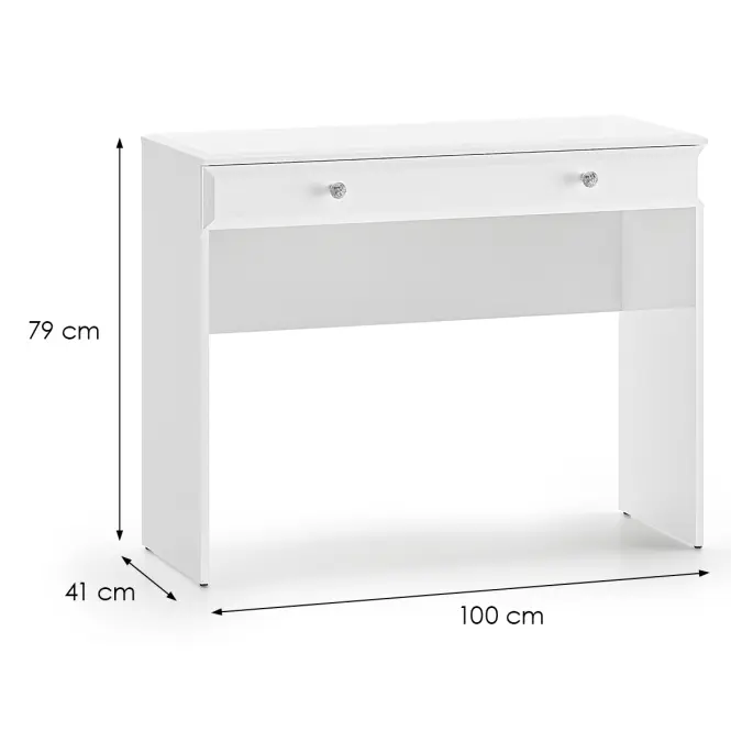 Toaletný stolík Glamour 0501 Lesklá biela