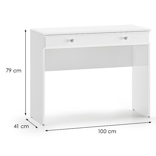 Toaletný stolík Glamour 0501 Lesklá biela