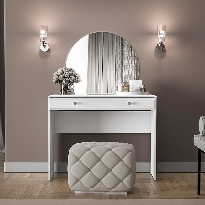 Toaletný stolík Glamour 0501 Lesklá biela