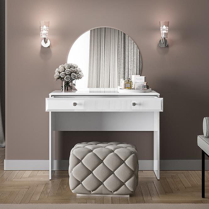 Toaletný stolík Glamour 0501 Lesklá biela