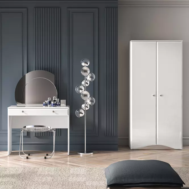 Toaletný stolík Glamour 0501 Lesklá biela