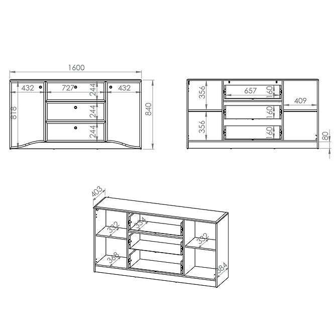 36LG+SYS GLAMOUR 02 KOMODA BIAŁY POŁYSK,5