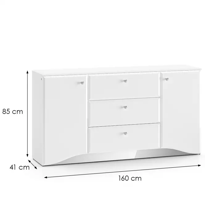 36LG+SYS GLAMOUR 02 KOMODA BIAŁY POŁYSK