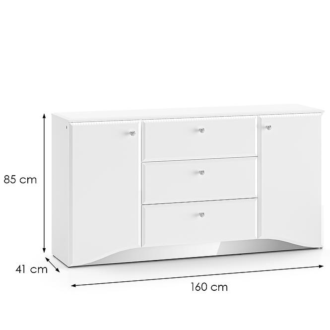 36LG+SYS GLAMOUR 02 KOMODA BIAŁY POŁYSK