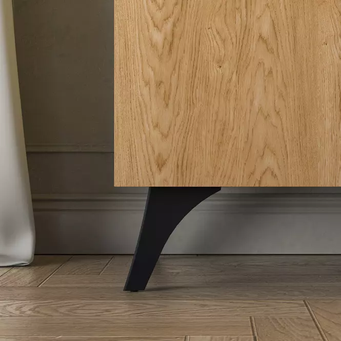 36LG+SYS TOSCANIA 04 KOMODA  DĄB  DUNE/JESION  CZARNY/SZKŁO