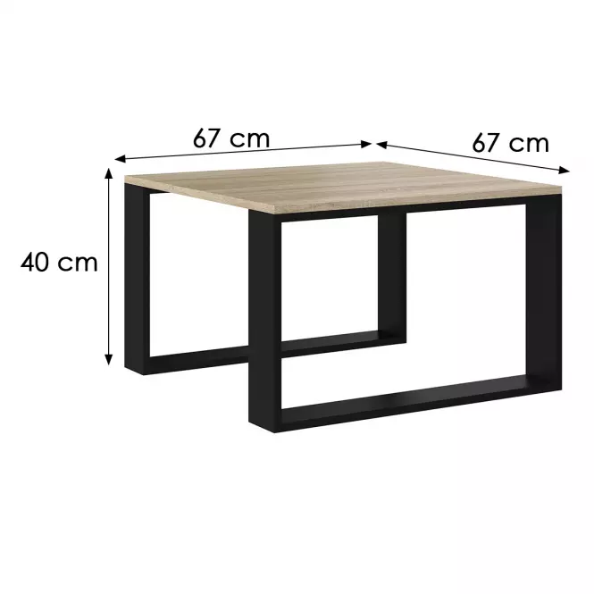 Konferenčný stolík Modern Mini Sonoma/Čierna