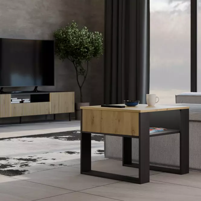 Konferenčný stolík Modern 2p Mini Slim Artisan/Čierna