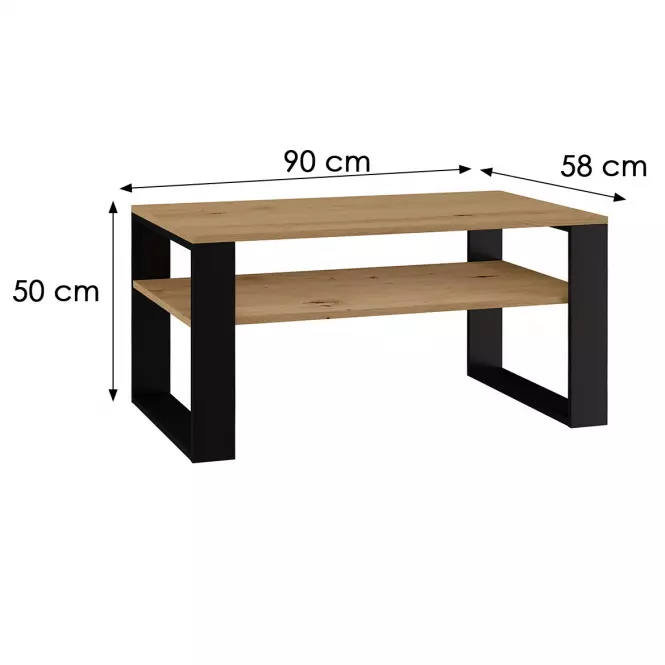Konferenčný stolík Modern 1p Artisan/Čierna