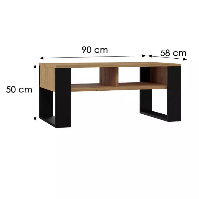 Konferenčný stolík Modern 2p Artisan/Čierna