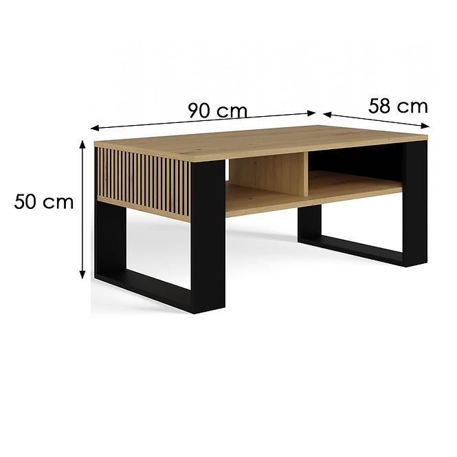 Konferenčný stolík Modern 2p Slim Artisan/Čierna