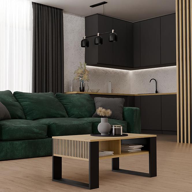 Konferenčný stolík Modern 2p Slim Artisan/Čierna