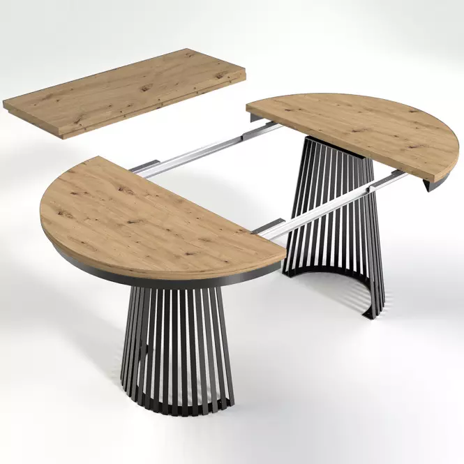 Rozkladací stôl  Garda Czarny/Artisan
