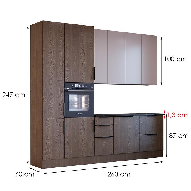 Kuchynská linka Luxeo 260 Baltic Storm/Beige Set 3