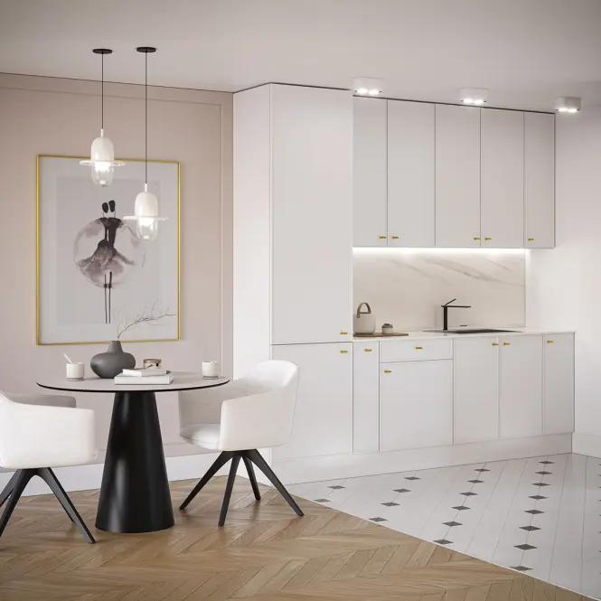 Kuchynská linka Luxeo 250 Biela/Tenký rám White Set 1