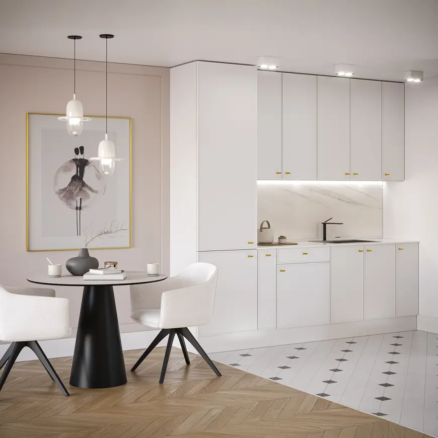 Kuchynská linka Luxeo 250 Biela/Tenký rám White Set 1