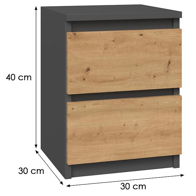 Nočný stolíkMalwa M2 Antracit/Artisan