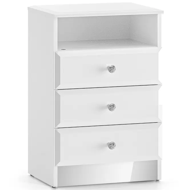Nočný stolík Glamour 07 biela lesk