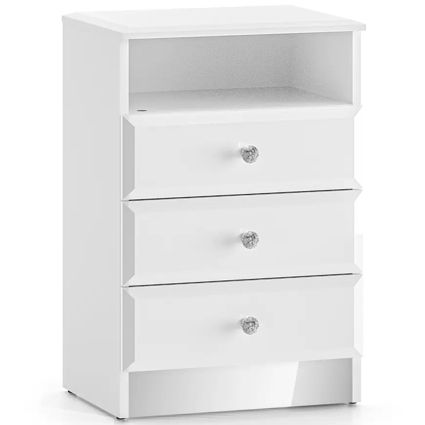 Nočný stolík Glamour 07 biela lesk