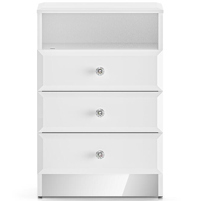 Nočný stolík Glamour 07 biela lesk