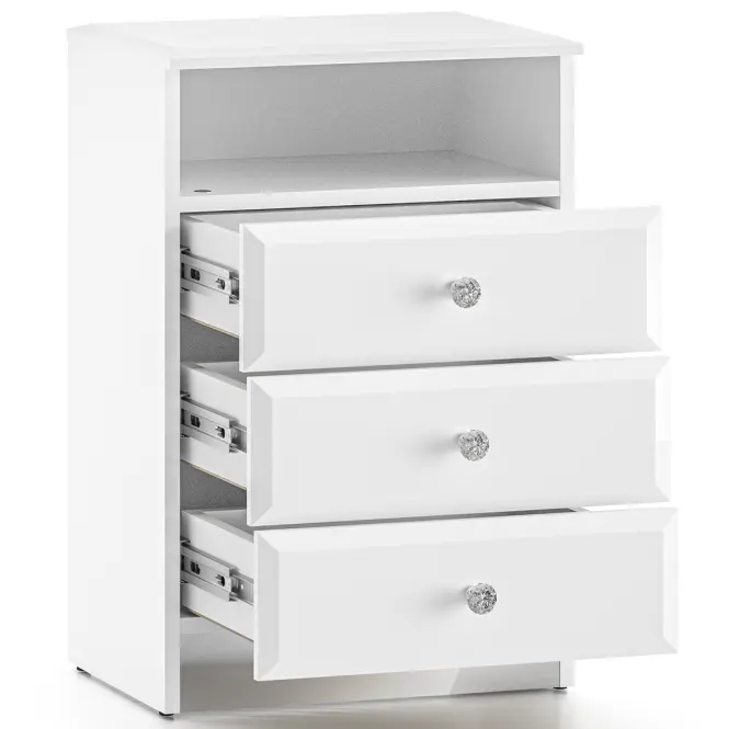Nočný stolík Glamour 07 biela lesk,4