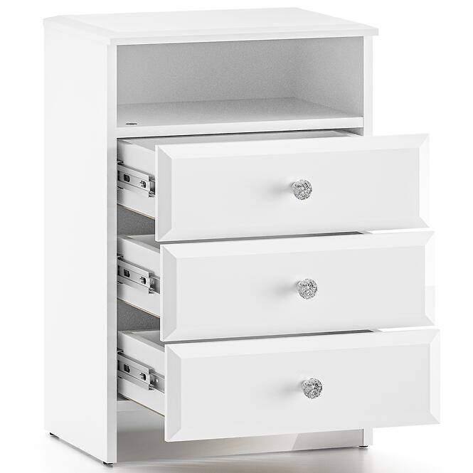 Nočný stolík Glamour 07 biela lesk,4