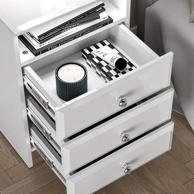 Nočný stolík Glamour 07 biela lesk,7