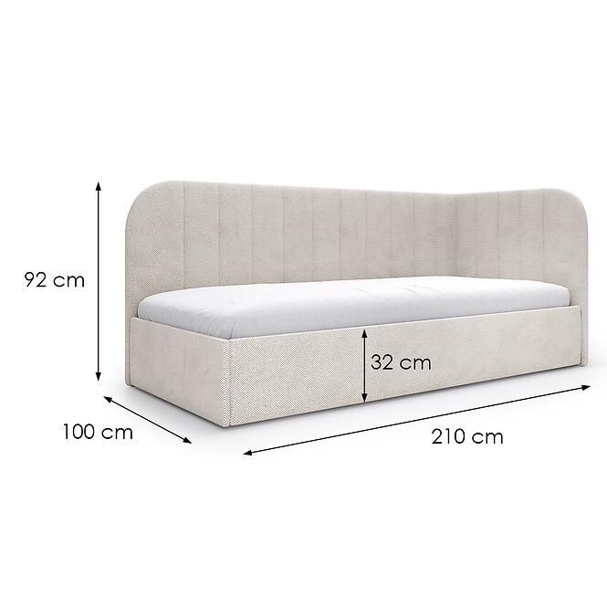 Posteľ Millow P 90x200 z mat Curio 02 bez