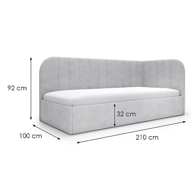Posteľ Millow P 90x200 z mat Curio 80 sz