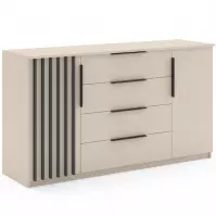 Komoda Torino II kašmír/čierna lamela