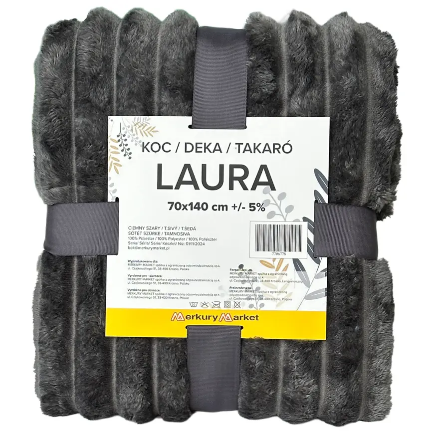 Deka Laura 70x140 cm 11 tmavosivá