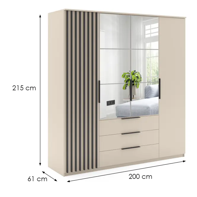 Skriňa Torino Kašmír/Lamela čierna,2