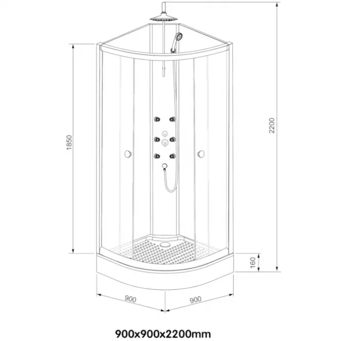 Hydromasážný box K-391B N.B 4-EL 90x90
