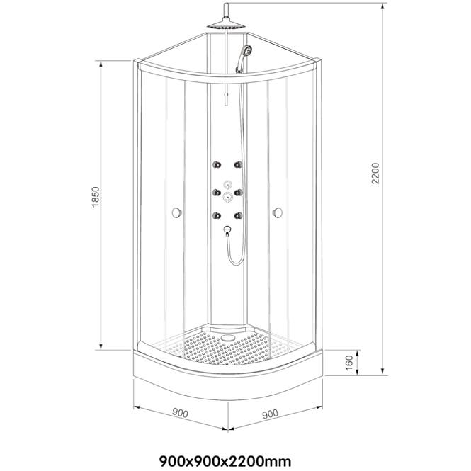 Hydromasážný box K-391B N.B 4-EL 90x90