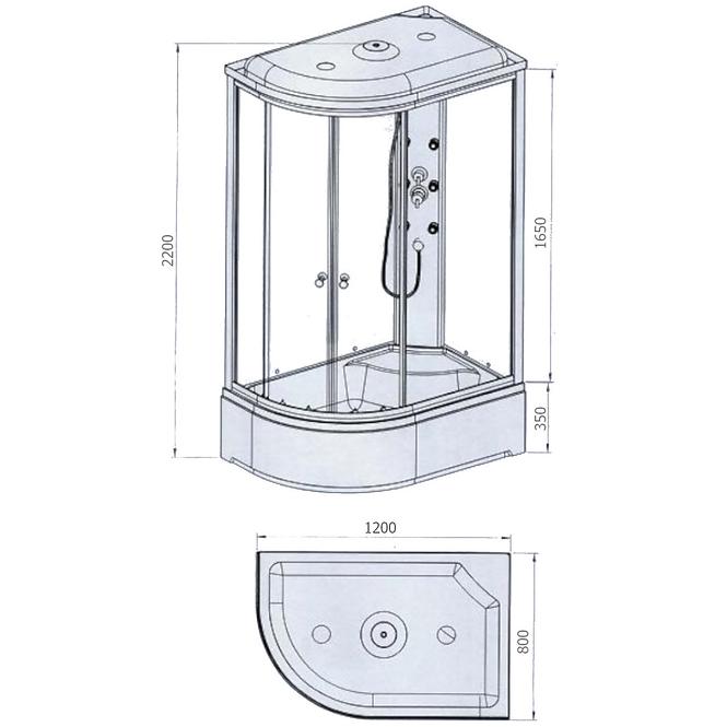Hydromasážný box Kaja Pravý 120/80 W.B. 5-El.