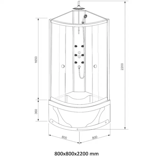 Hydromasážný box Kora W.B. 80-4 EL.
