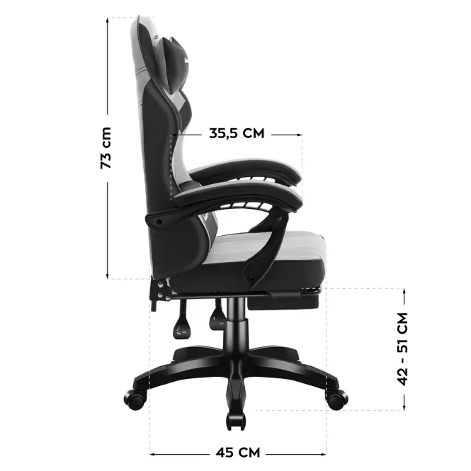 Kreslo Pre Hráča Force 3.7 Grey,3