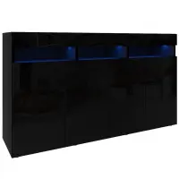 Komoda Izumi 140 BL čierna mat/lesk