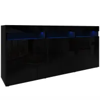 Komoda Izumi 175 BL čierna mat/lesk