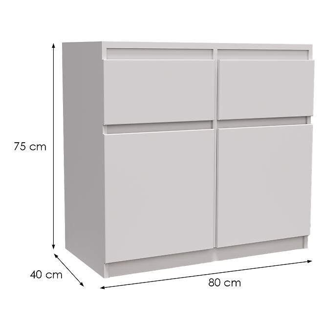 Komoda Merg 2S2F biela