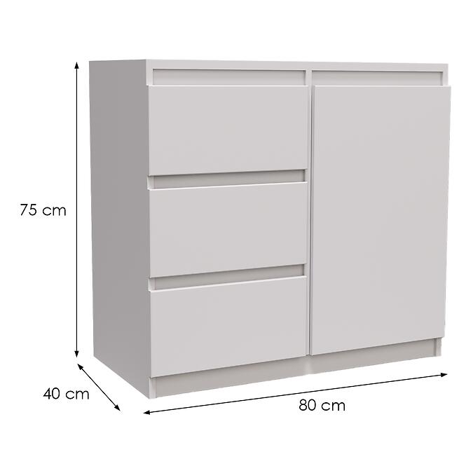 Komoda Merg 3S1F biela