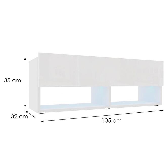 TV stolík Izumi 105 WH biela mat/lesk