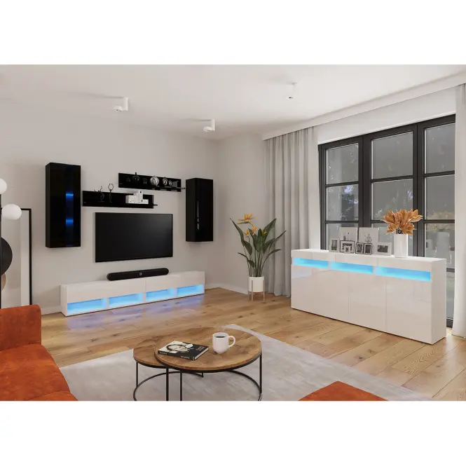 TV stolík Izumi 105 WH biela mat/lesk