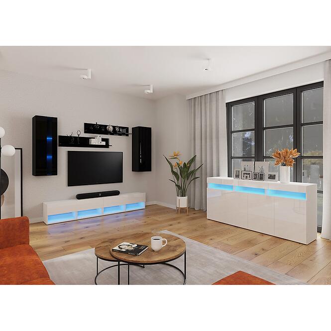 TV stolík Izumi 105 WH biela mat/lesk