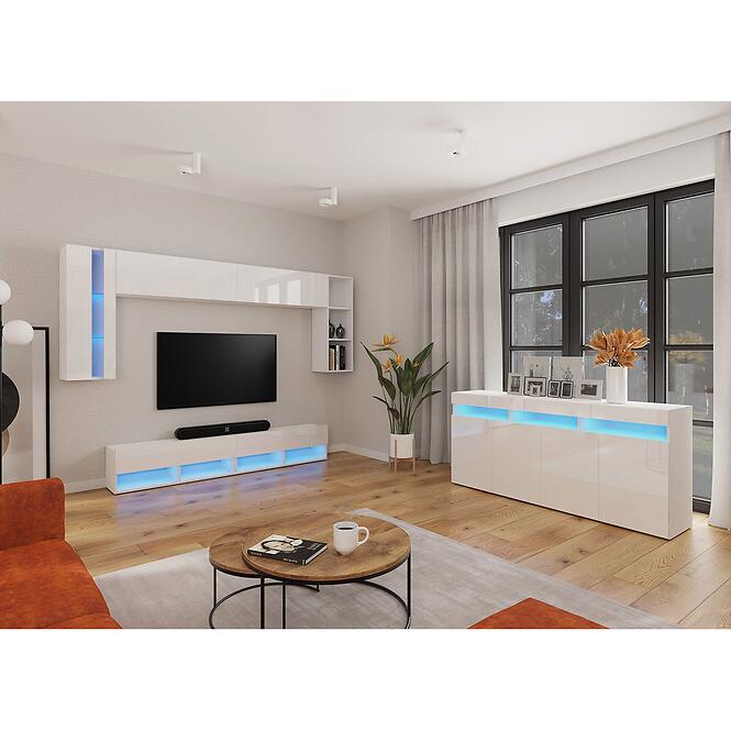 TV stolík Izumi 105 WH biela mat/lesk