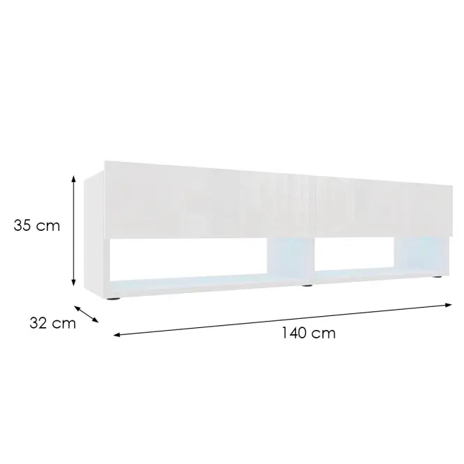 TV stolík Izumi 140 WH biela mat/lesk,2