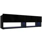 TV stolík Izumi 140 BL čierna mat/lesk