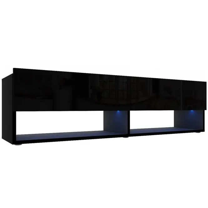 TV stolík Izumi 140 BL čierna mat/lesk