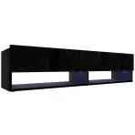 TV stolík Izumi 175 BL čierna mat/lesk