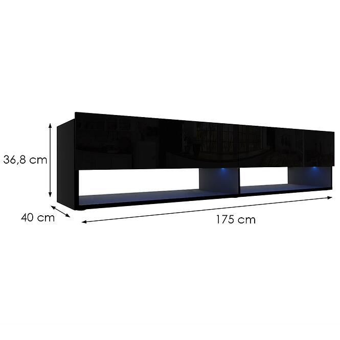 TV stolík Izumi 175 BL čierna mat/lesk,2